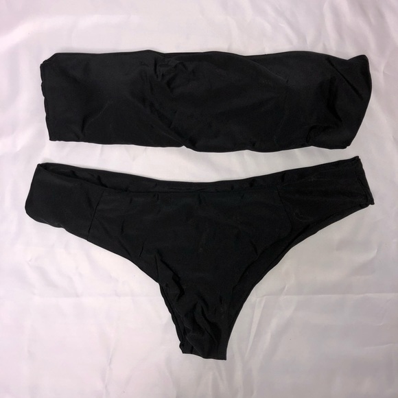 black tube top bathing suit